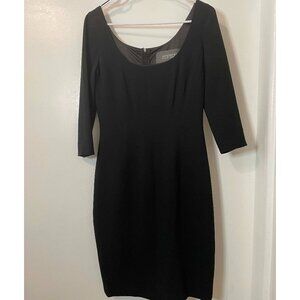 Classic Black Midi Dress 3/4 sleeve